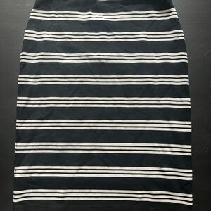 Adrianna Papell Black and White Striped Pencil Skirt